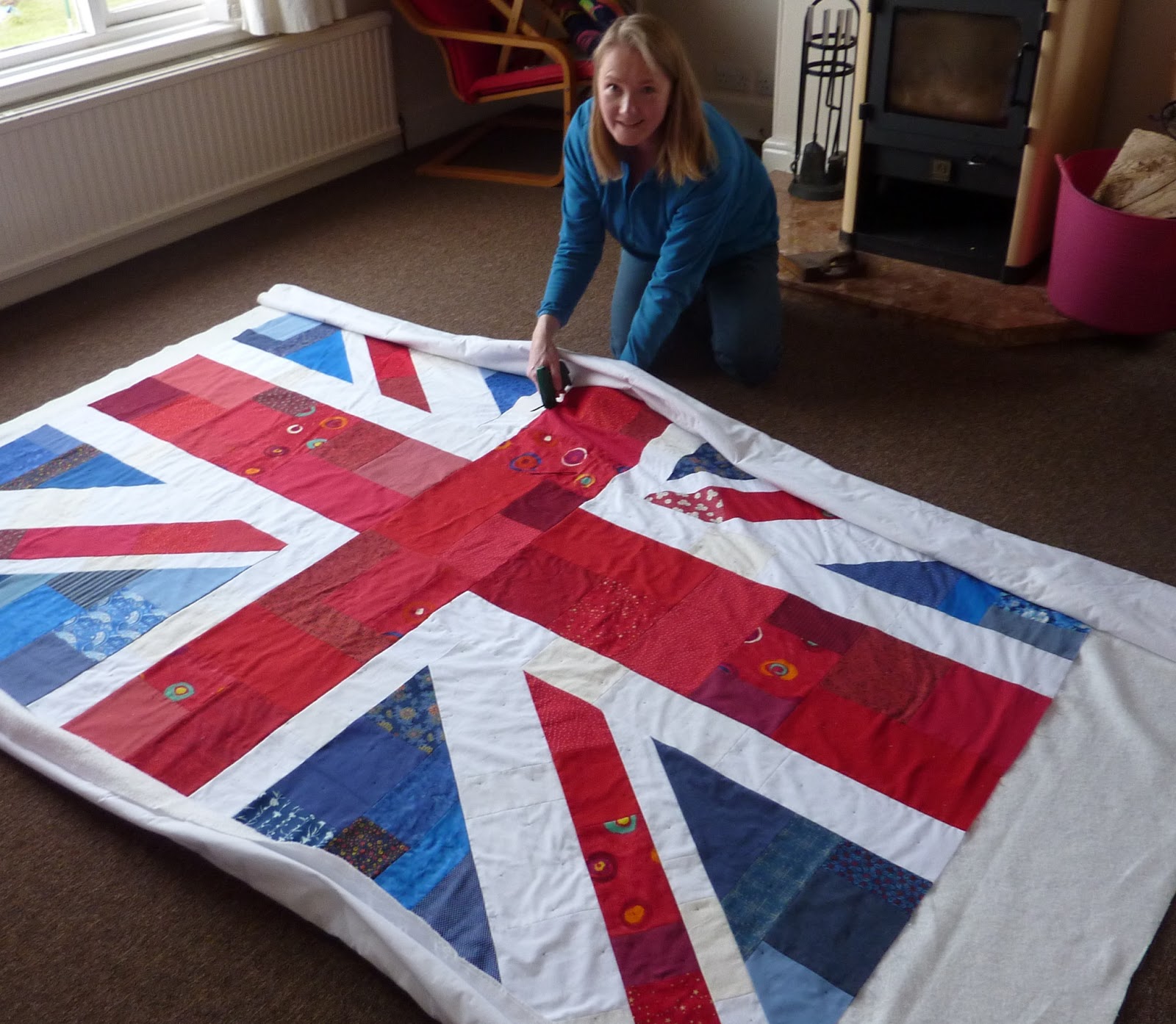 Henrietta's Vintage at Etsy Union Jack Bed Quilt