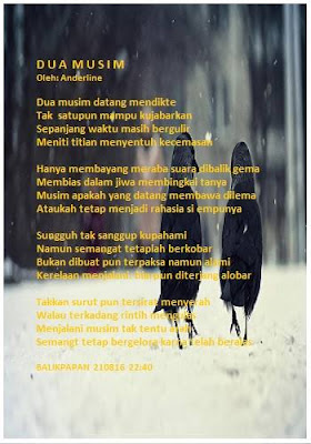 Puisi Dua musim hujan bercumbu awan Puisi Dua musim hujan bercumbu awan