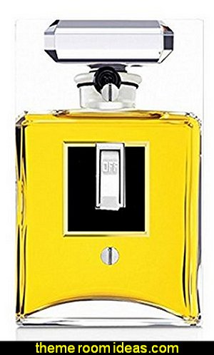 Perfume Bottle Image Design Print Pattern Light Switch Plate fashion themed bedroom decor Fashionista - Diva Style bedroom decorating - runway theme bedroom ideas - shoe decor - Fashion Diva bedroom ideas - Fashionista Runway bedroom decorating - Boutique Decor - girls boutique theme bedroom ideas - Paris fashionista bathroom decor - shopping boutique style playroom - chanel wall decal stickers
