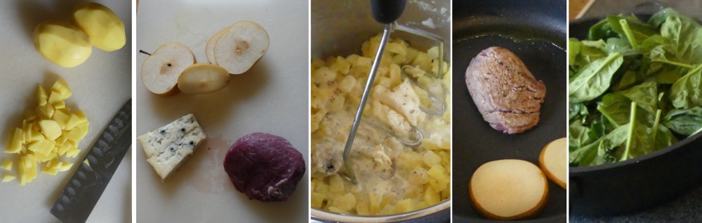 Barbaras Spielwiese: Steak auf Kartoffel-Gorgonzola-Stampf mit ...