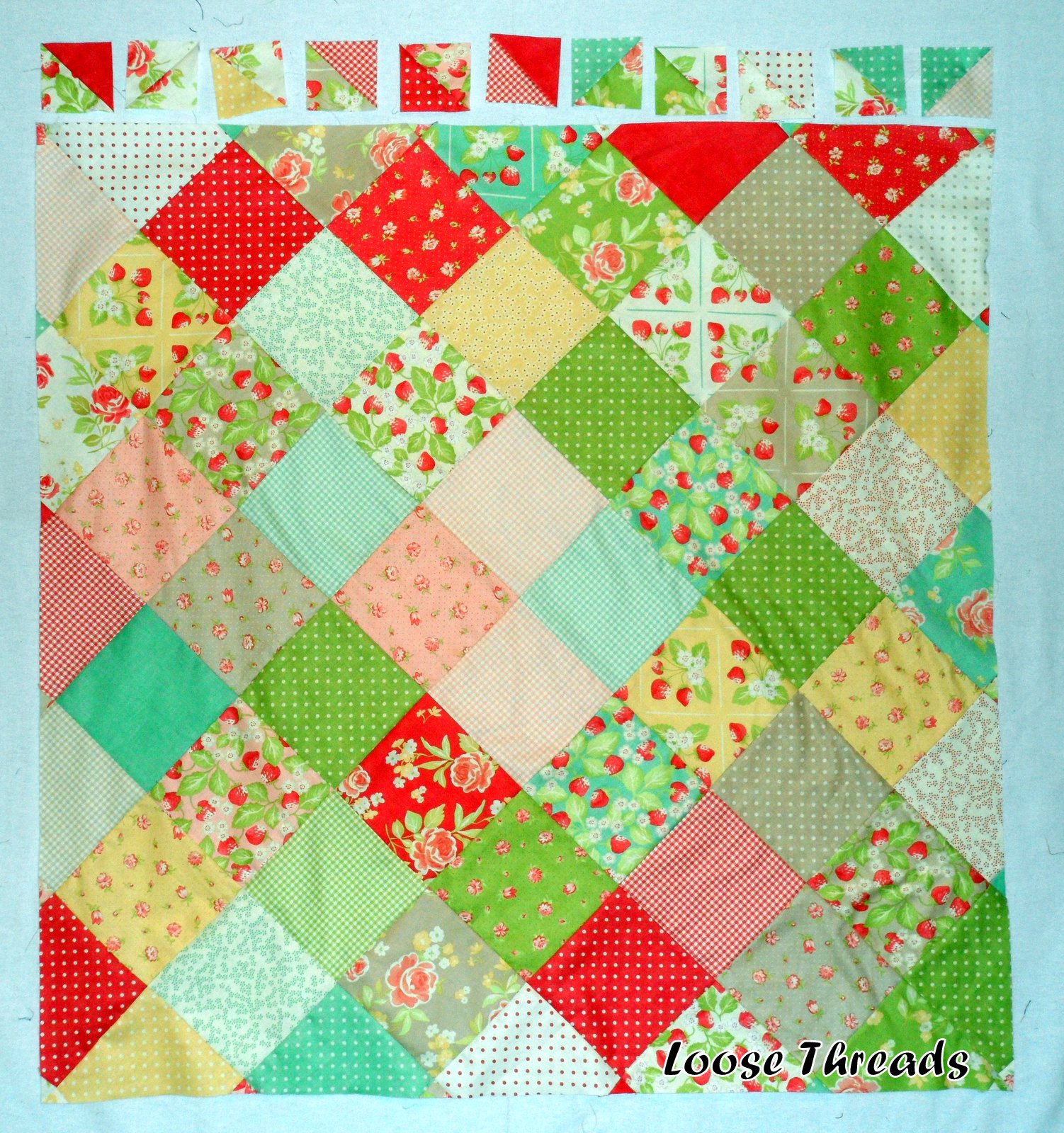 Loose Threads On Point Quilt from Charm Squares
