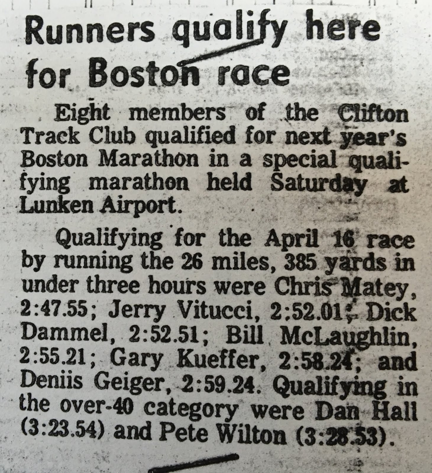 History of 20th Century Running in Greater Cincinnati V. 1 14 Area