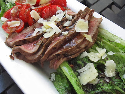 Grilled Romaine Steak Salad with Dijon Vinalgrette Recipe