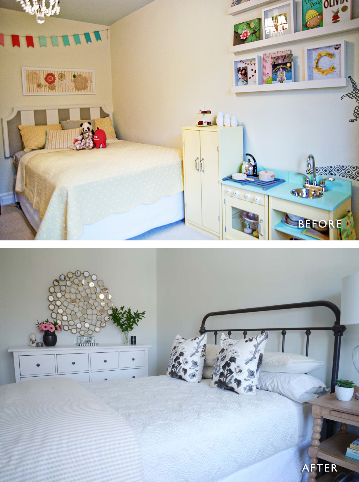 nursery turned into guest bedroom, simple guest bedroom