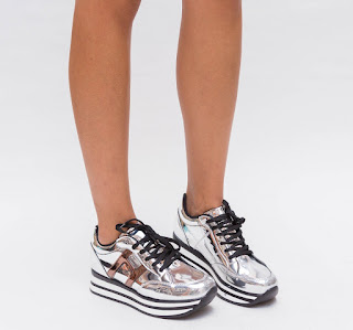 Pantofi Sport Hobit Argintii 2 cu tapa groasa moderni ieftini Pantofi Sport Hobit Argintii 2 cu tapa groasa moderni ieftini