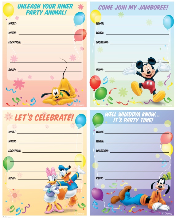 żółty Balonik Myszka Miki Mickey Mouse Zaproszenia