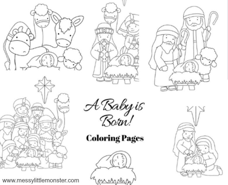 Christmas Manger Printable Coloring Pages