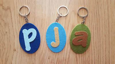 Felt initials key chains Felt initials key chains