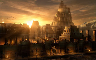 Puesta de sol y skyline de Babilonia. Puesta de sol y skyline de Babilonia.