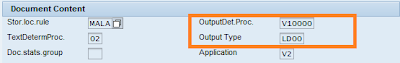 Output determination in delivery type