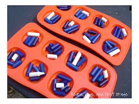 Melting crayons in ice trays