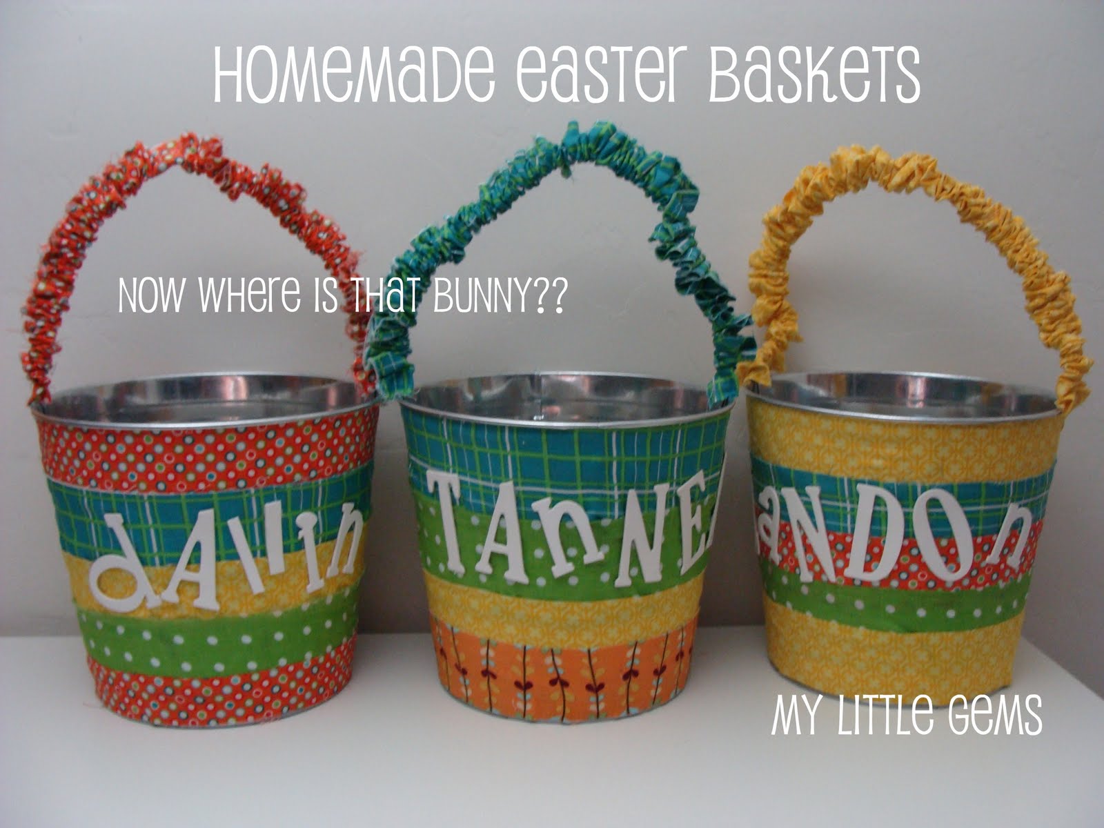 My Little Gems Fabric Covered Easter Baskets {tutorial}