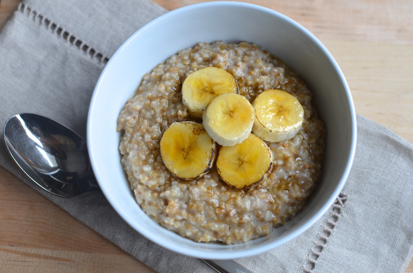 Playing with Flour: Toasted steel-cut oatmeal with brûléed bananas