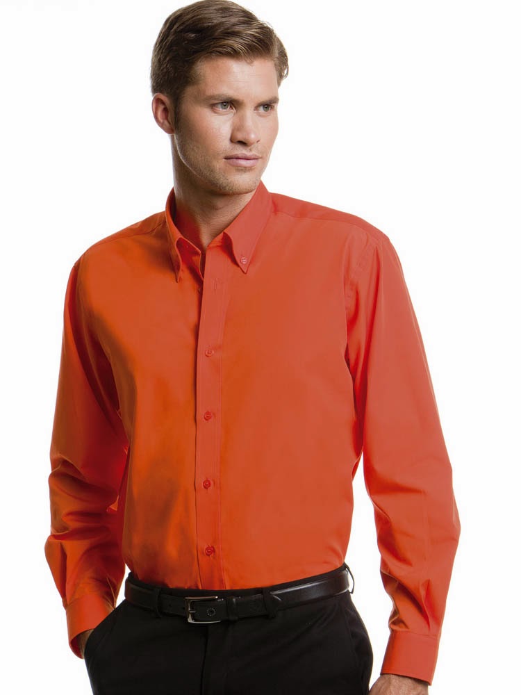 BEAUTY AND FASHION MENS ORANGE DRESS SHIRTS