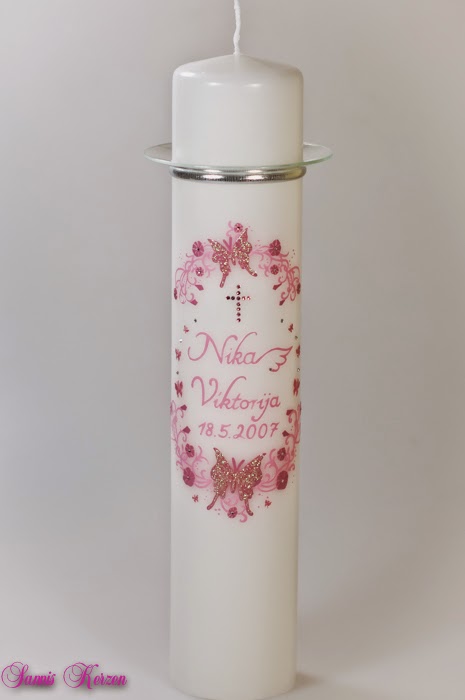 Glitzer Kommunionskerze Sp Kerzen Sannis Kerzen Nach Wunsch