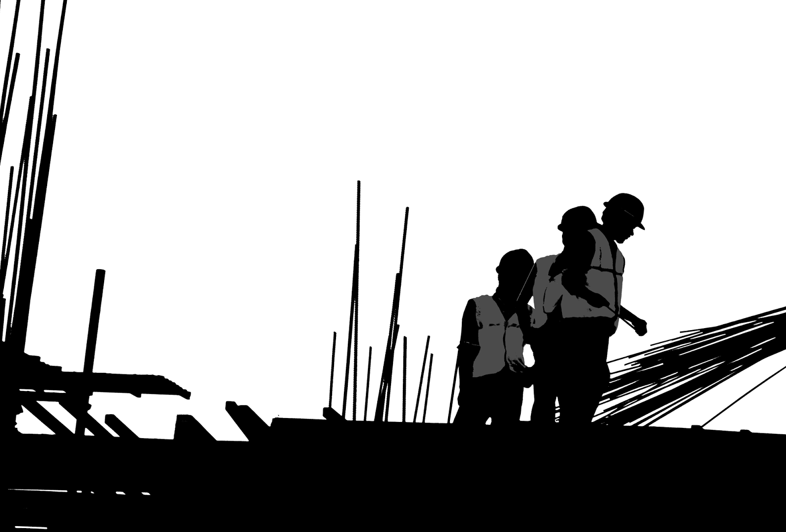 Construction site silhouette
