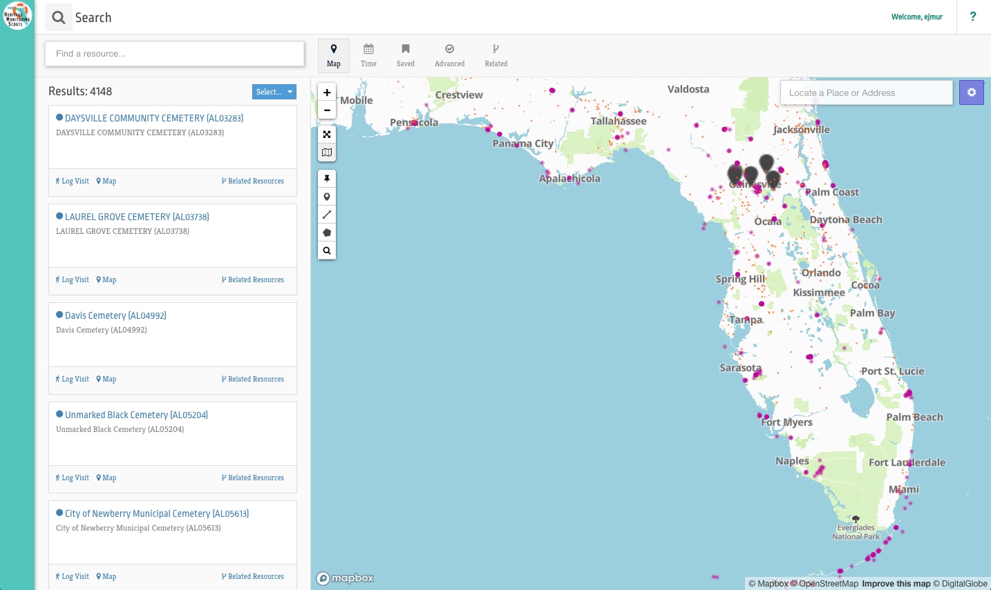 the database allows scouts to more easily find resources to monitor through its map based interface any scout can browse historic cemeteries and historic the database allows scouts to more easily find resources to monitor through its map based interface any scout can browse historic cemeteries and historic