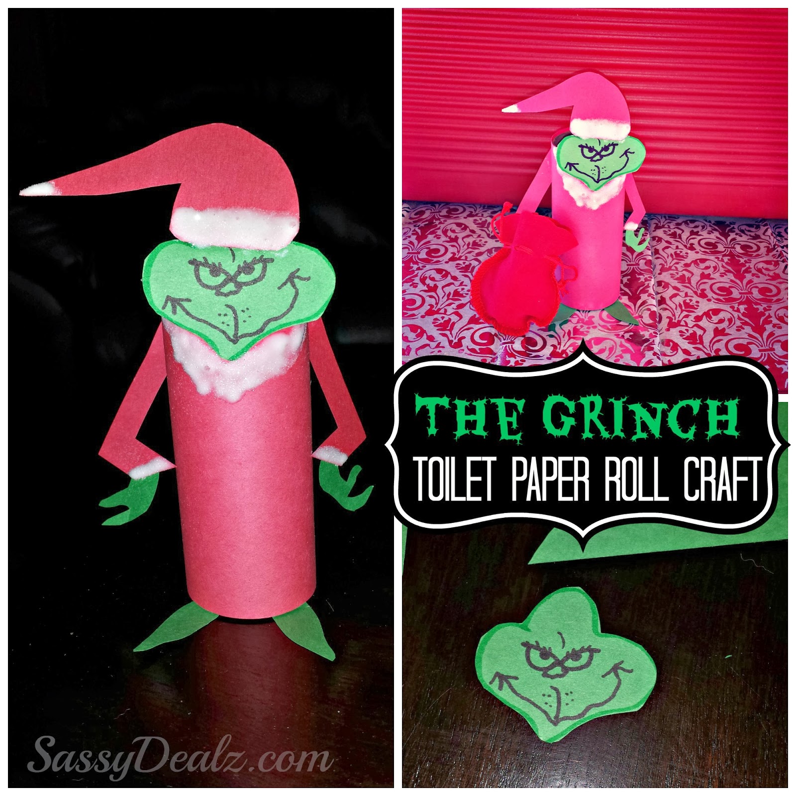 The Grinch Toilet Paper Roll Christmas Craft For Kids - Sassy Dealz