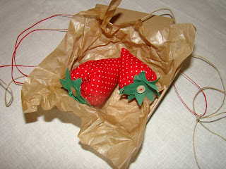 handmade strawberries favors