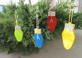 felt light bulb ornaments