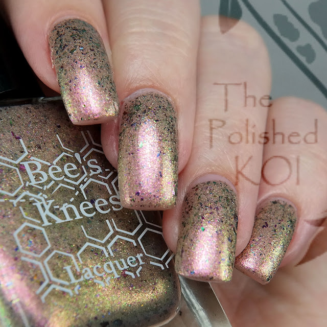 Bee's Knees Lacquer Sparkle on Her Face