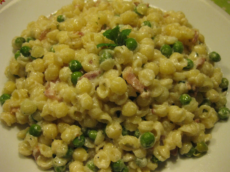 Tante Grøn Pasta med bacon og ærter Jamie Oliver