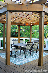 outdoor pergola lights lighting decor dining patio deck string wood diy outside space rooms something thrifty chick thriftydecorchick backyard yard