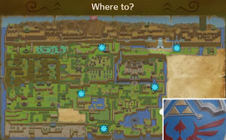 screenshot of a map of Koholint Island with five visible warp points... the one at Animal Village is cut off by another image from the stream