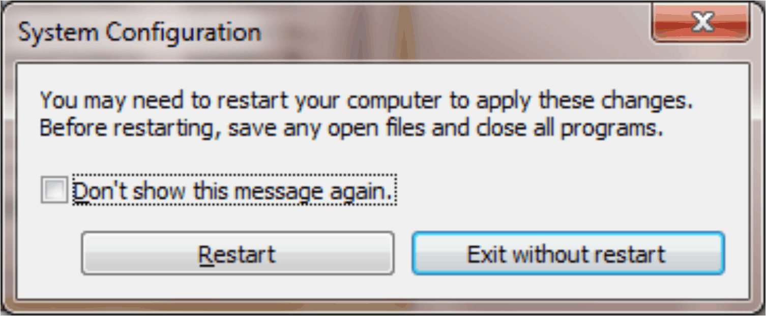 Configuration change restart system
