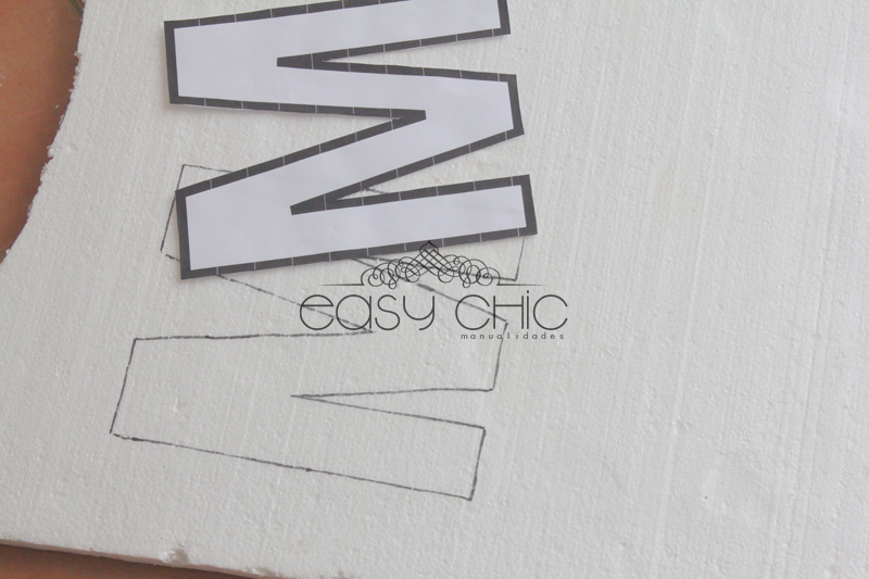 Letras de poliespan con lana