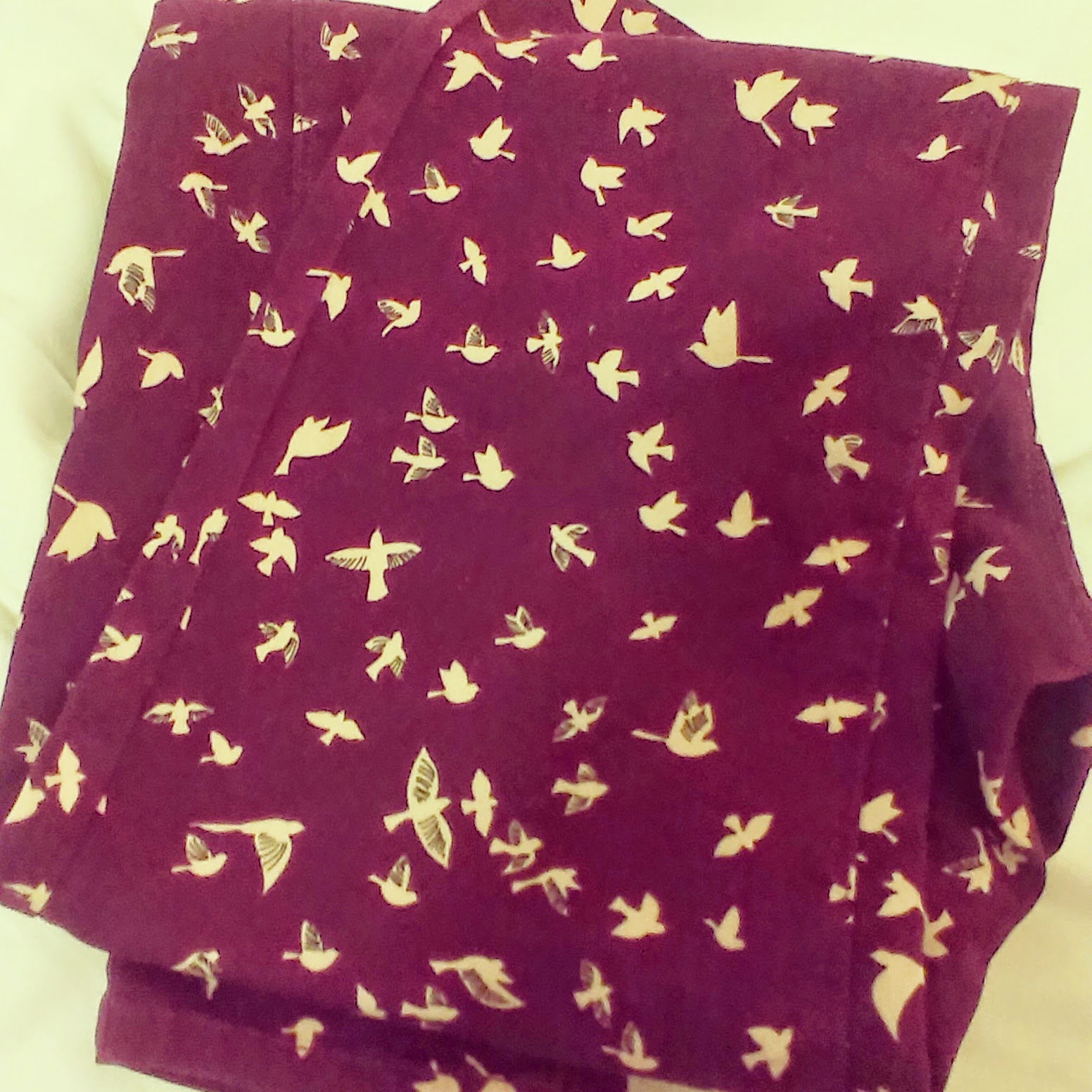 8pm - bird patterned trousers