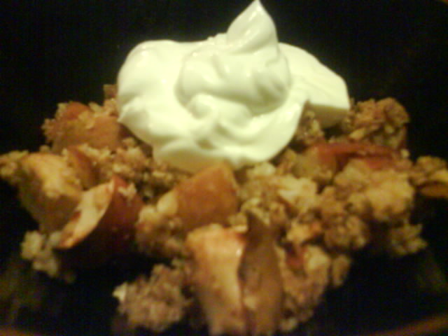 apple crumble oppskrift havregryn