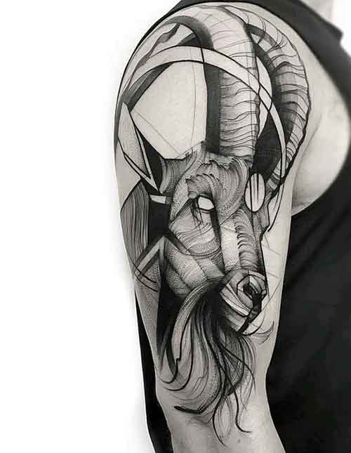 erkek üst kol keçi dövmesi man upper arm goat tattoo erkek üst kol keçi dövmesi man upper arm goat tattoo