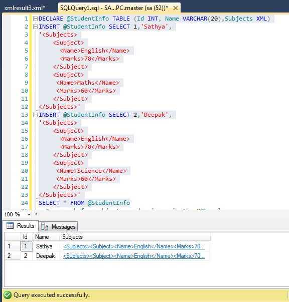 All about SQLServer: Search for a string in XML column of a table