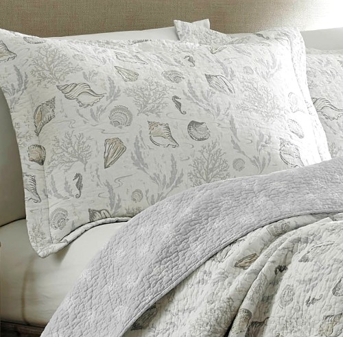 Gray Seashell Bedding