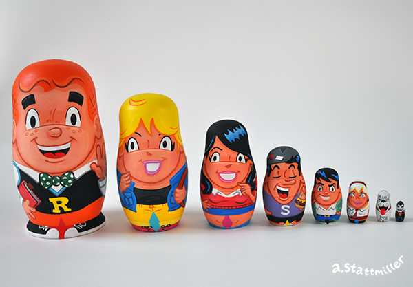 Matryoshka Mania: Archie Green Pear Diaries, ilustraciones, matrioskas, Andy Stattmiller, Matryoshka Mania, Archie