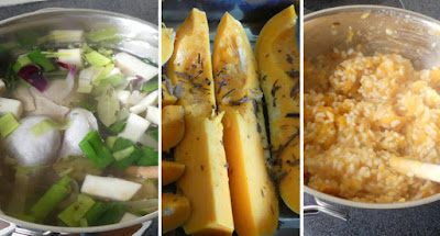 Zubereitung Kürbis-Risotto aus gebackenem Butternut mit Salbei Zubereitung Kürbis-Risotto aus gebackenem Butternut mit Salbei nach Jamie Oliver