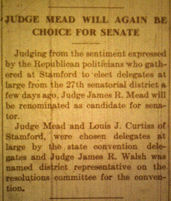 Hallowed Grounds & History Judge Mead Will Again Be Choice For Senate