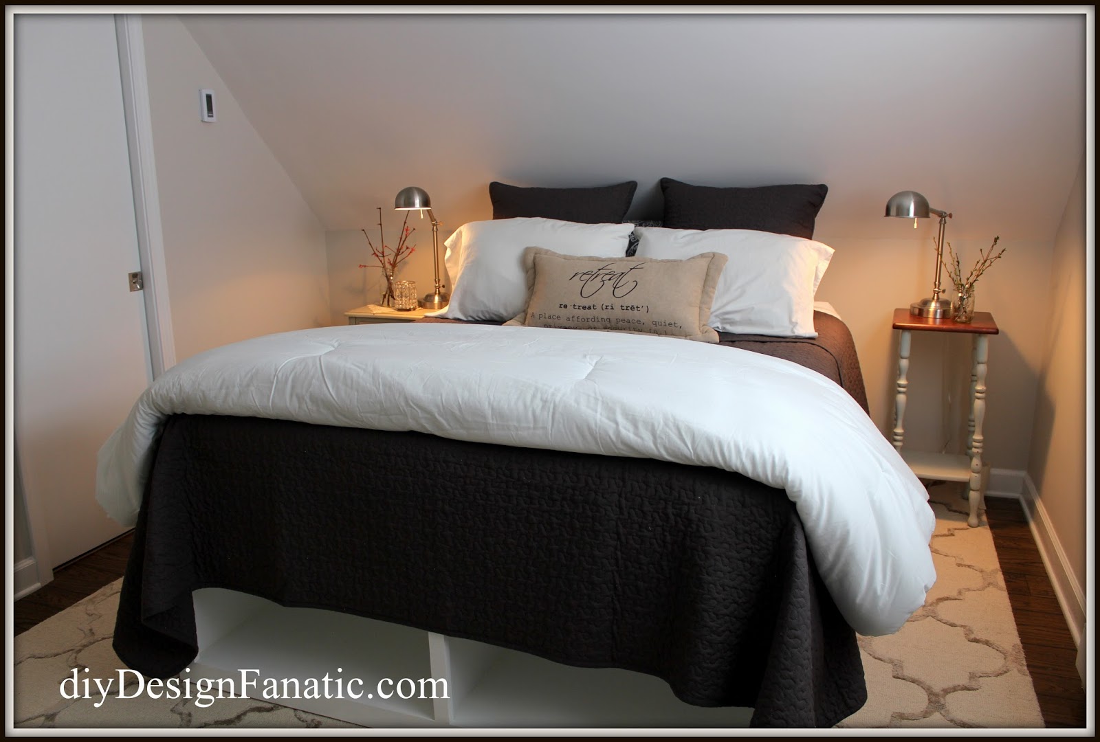 diy Design Fanatic: The Upstairs Attic Bedroom At The Mountain Cottage