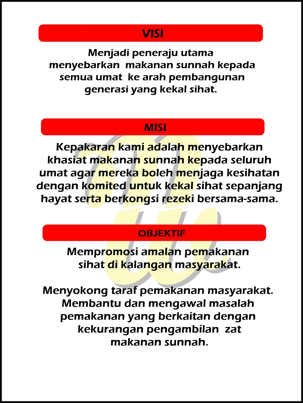 Kedai Makan Contoh Visi Misi Dan Objektif Perniagaan Makanan