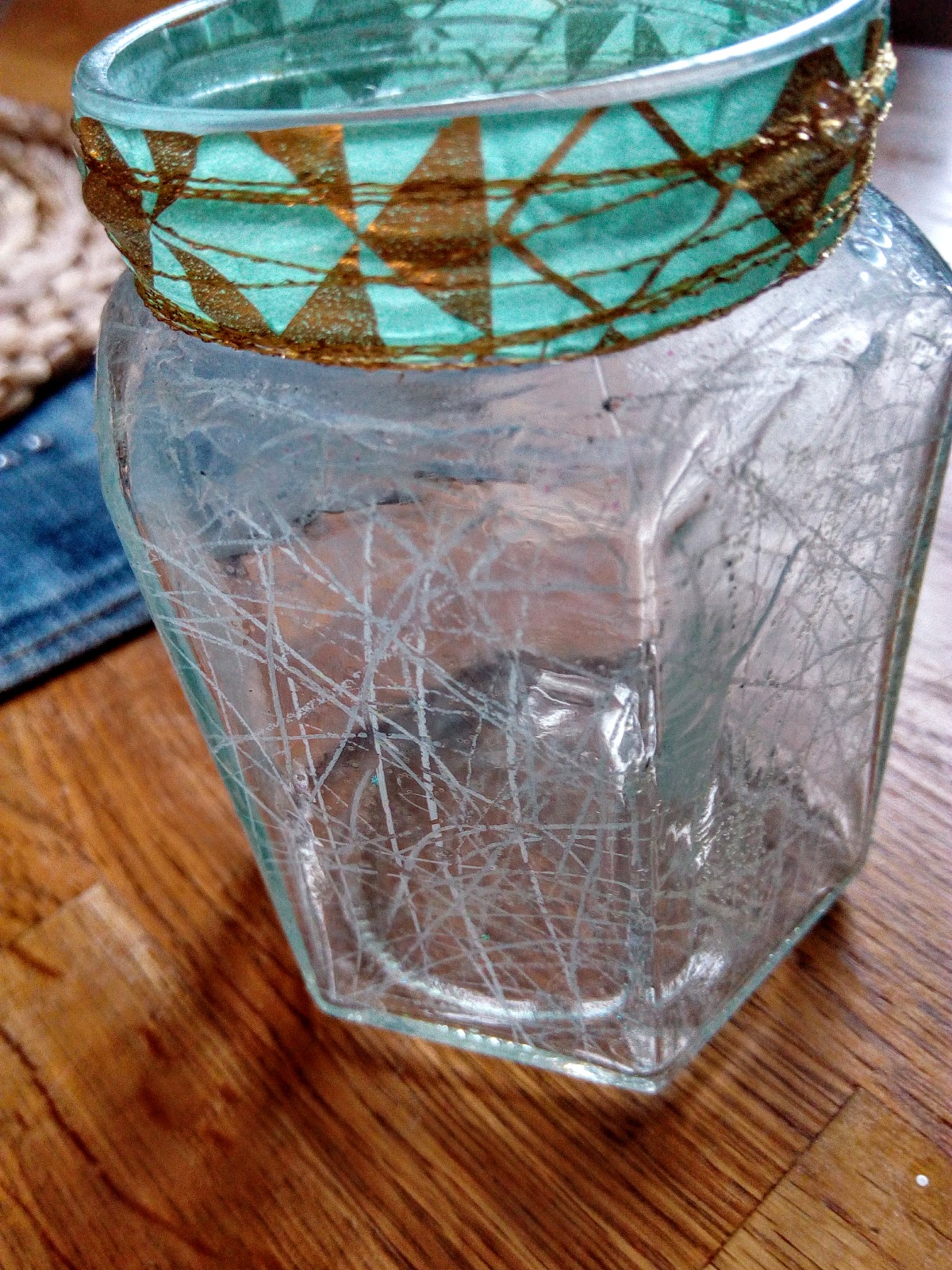 M'made Diy Faux Cracked glass jars