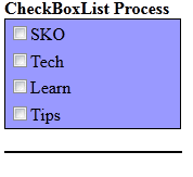 CheckBoxList example CheckBoxList example in ASP