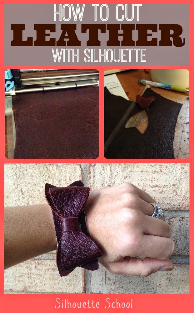 Silhouette tutorial, cutting leather, bow leather cuff