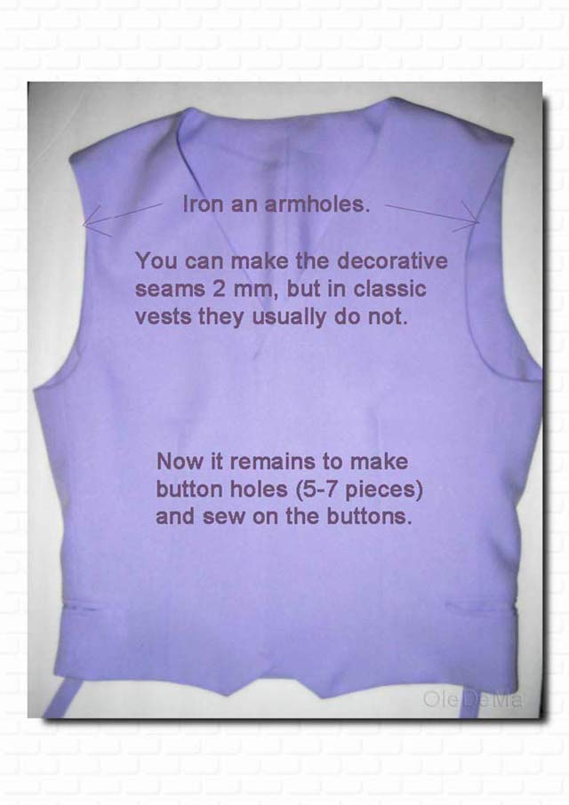 Free tutorial " How to sew men vest" ( 24 photo) + Template