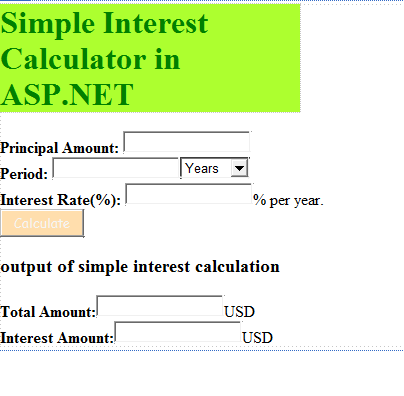asp net 4 tutorials simple interest calculator in asp net c