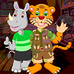 Games4King Tiger And Rhinoceros Rescue