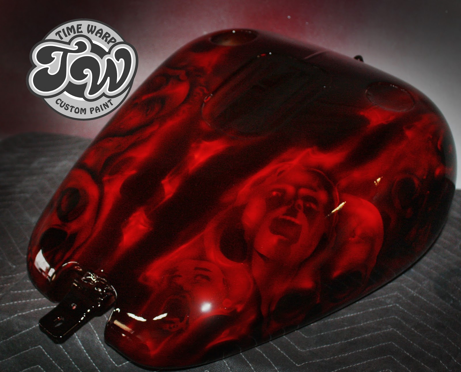 Online Motorcycle Paint Shop Candy apple red metallic screaming souls
