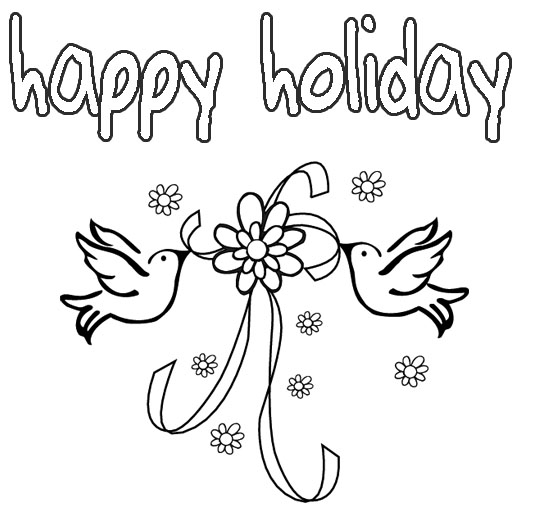 happy holiday coloring pages - photo #5