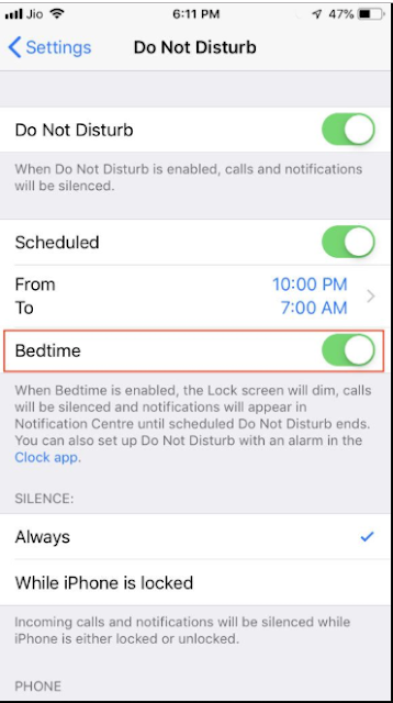 طريقة تفعيل ميزة  “Do Not Disturb” على أجهزة iOS 12