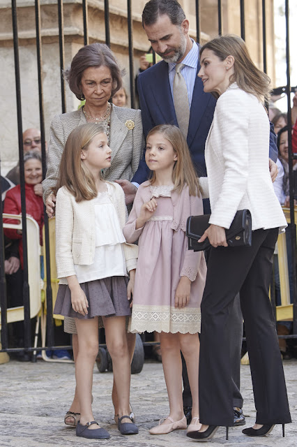 Queen Letizia of Spain and King Felipe of Spain, Queen Sofia of Spain, Princess Leonor of Spain and Princess Sofia of Spain